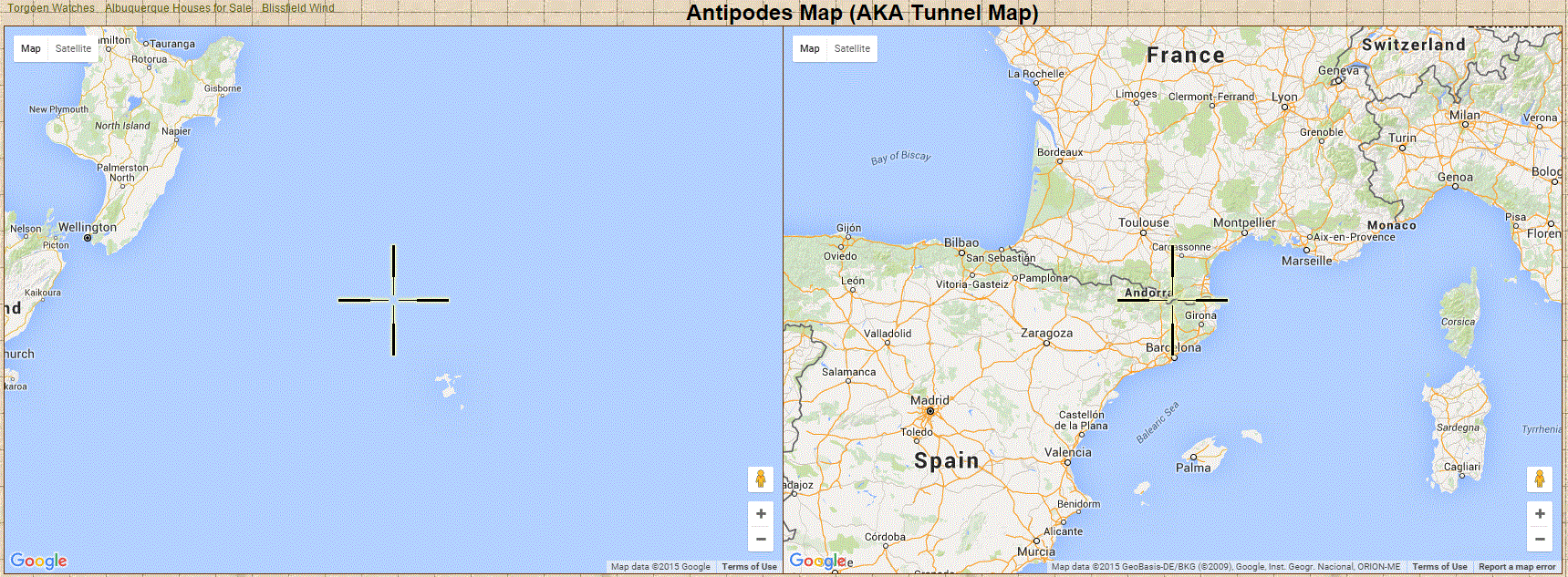 antipode map